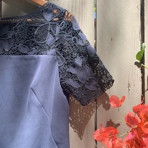 Ann Taylor Lace Navy Dress